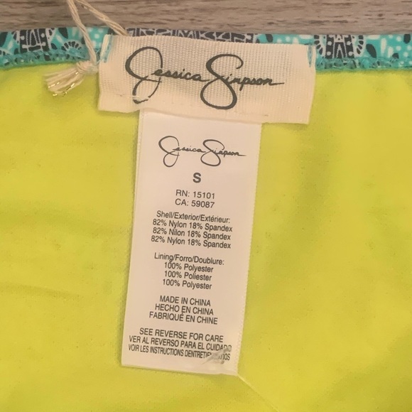 NWT Jessica Simpson Small Shirred Hipster Bikini Bottoms S Marine Blue Green - Picture 4 of 8